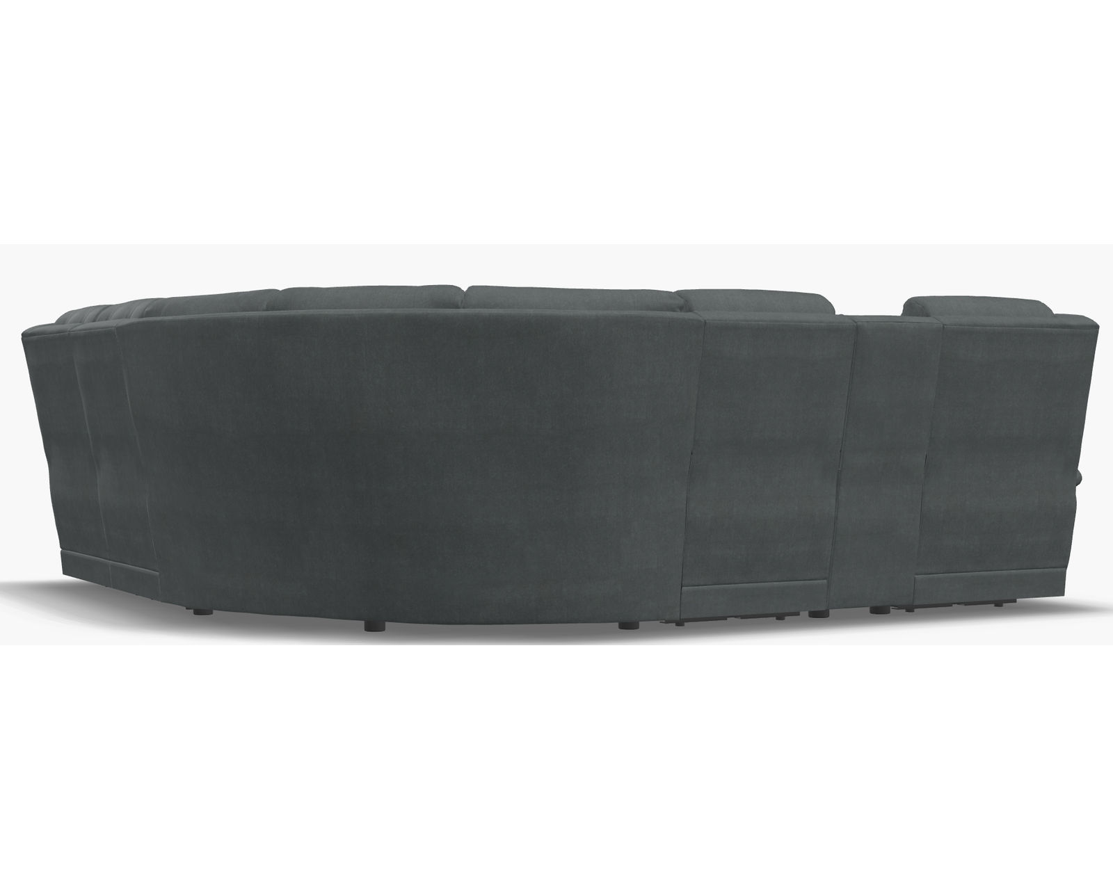 Washington 41067 Power Headrest Power Reclining Sectional (+50 fabrics) - Layout D: Six Piece Sectional 120" x 107" (3 recliners)