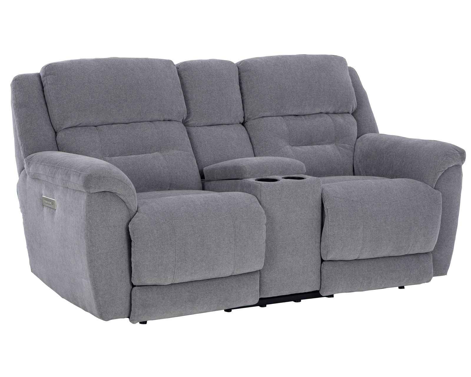 Knockout 79" Zero Gravity Triple Power Reclining Console Loveseat Grey (In stock)
