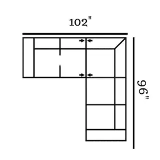 Layout G: Two Piece Sectional 102" x 96"