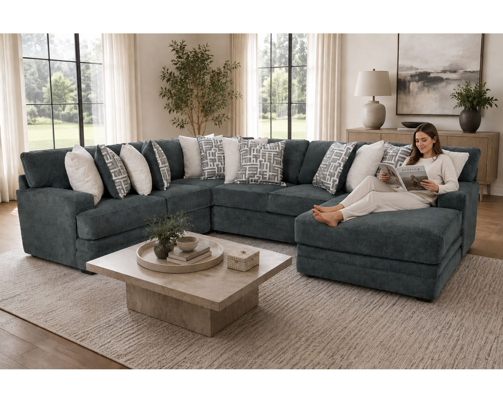 Briggs 934 Modular Sectional (Relaxed Contemporary Style. Plush Comfort) - Designer Style Without the Designer Price.