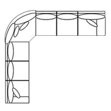 Layout L: Three Piece Sectional 116" x 116"