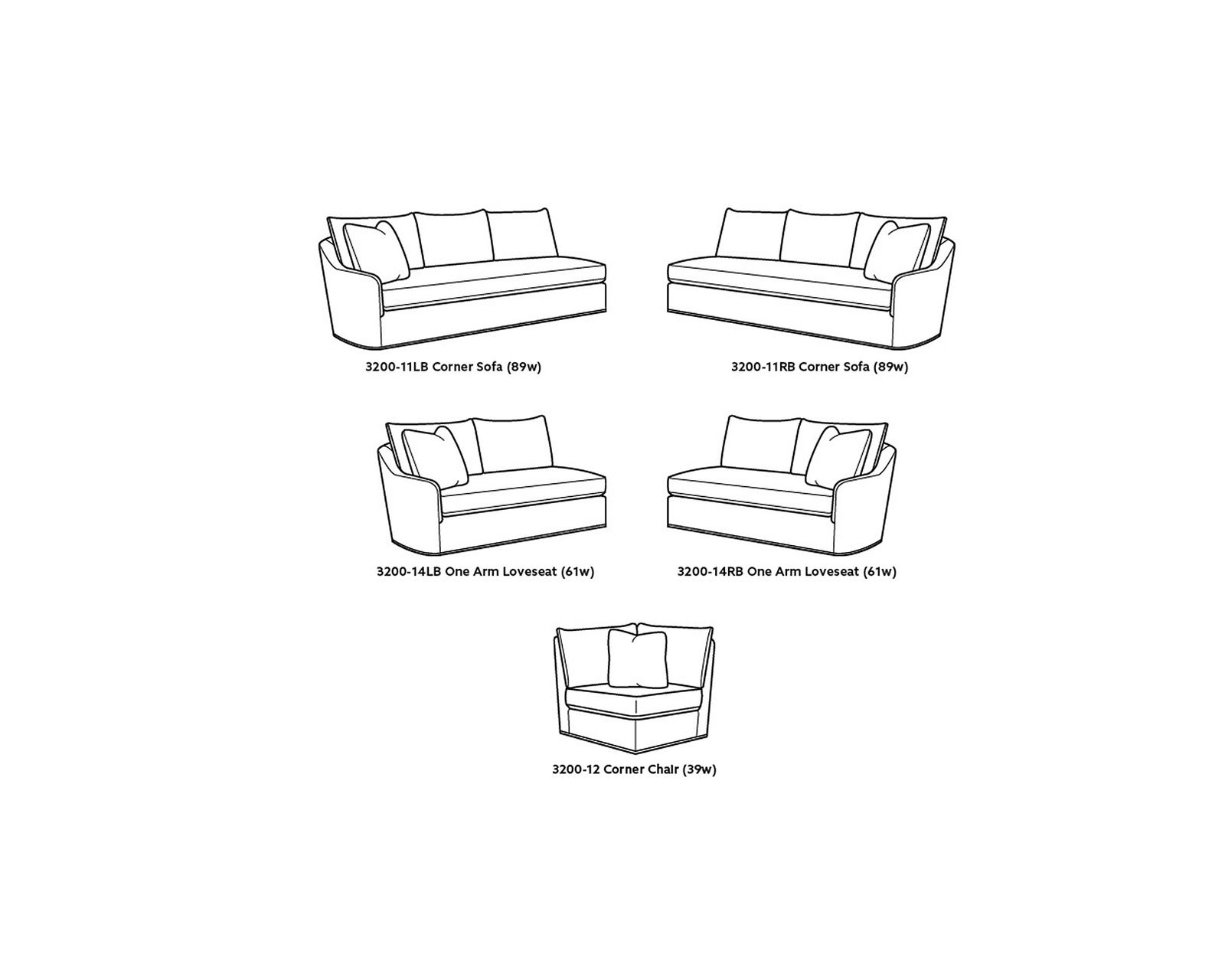 Barrington Stationary Sectional (+75 fabrics) - Pieces Available