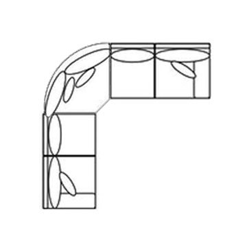 Layout E: Three Piece Sectional 102" x 102"