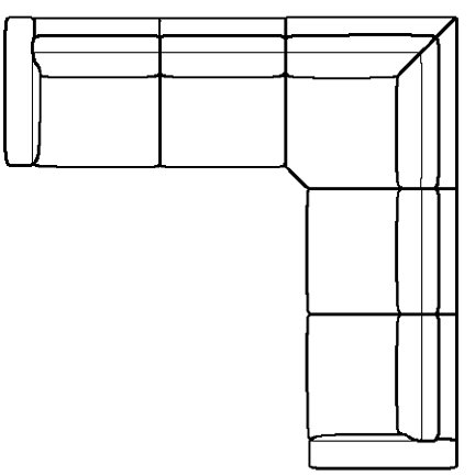 Layout F: Three Piece Sectional 123" x 123"