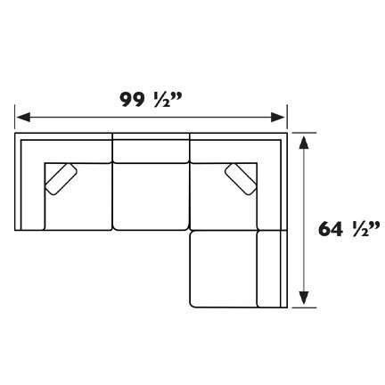 Layout C: Four Piece Sectional 99.5" x 64.5"
