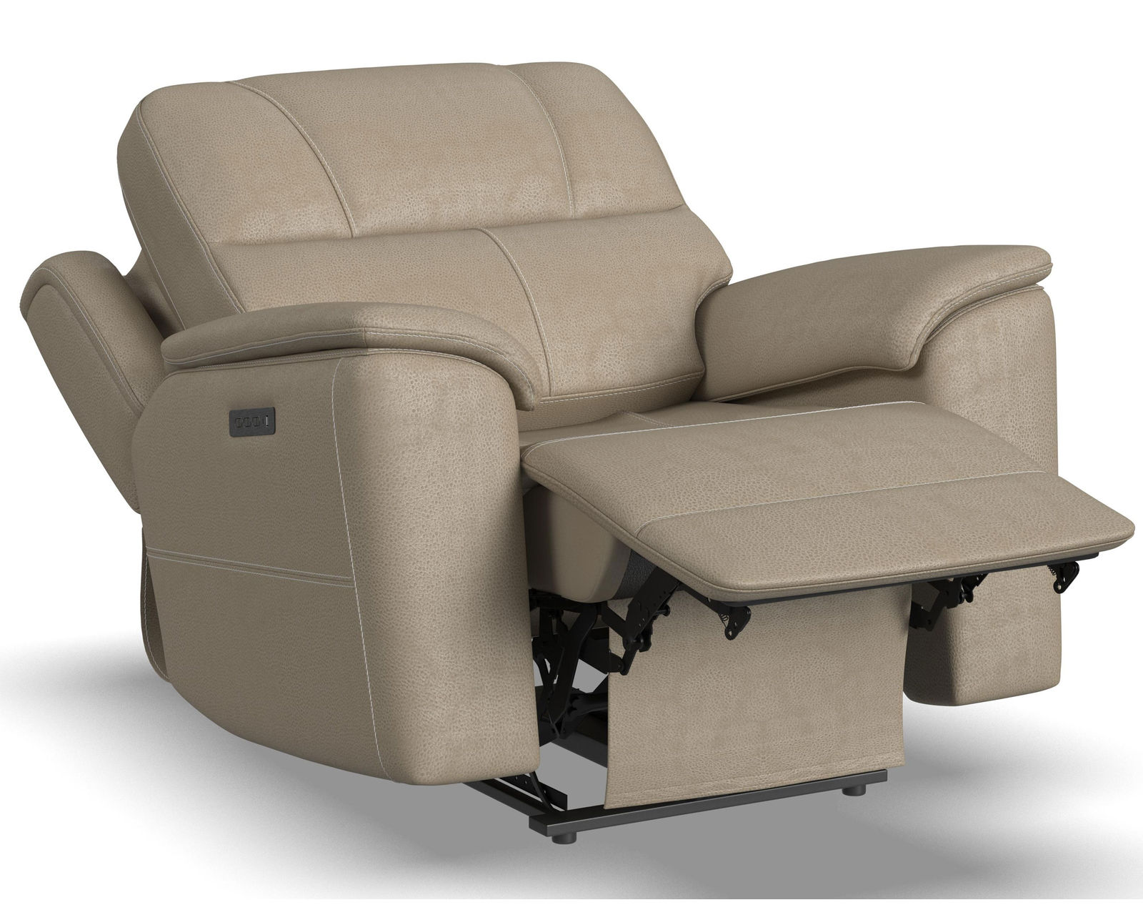Crew Power Reclining Loveseat with Console, Power Headrests & Lumbar (Tan leather) in stock - Crew Power Recliner with Power Headrest & Lumbar