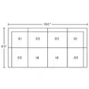 Layout D: Eight Piece Sectional 80" x 160" x 80" (armless chair)