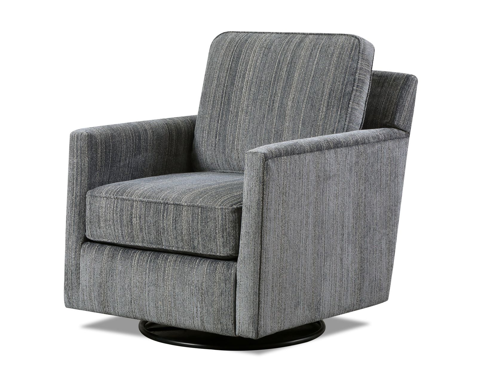 Argo Ash 98" Sofa - 7005-00KP (Includes pillows) - Poem Charcoal Swivel Glider Chair 402-G