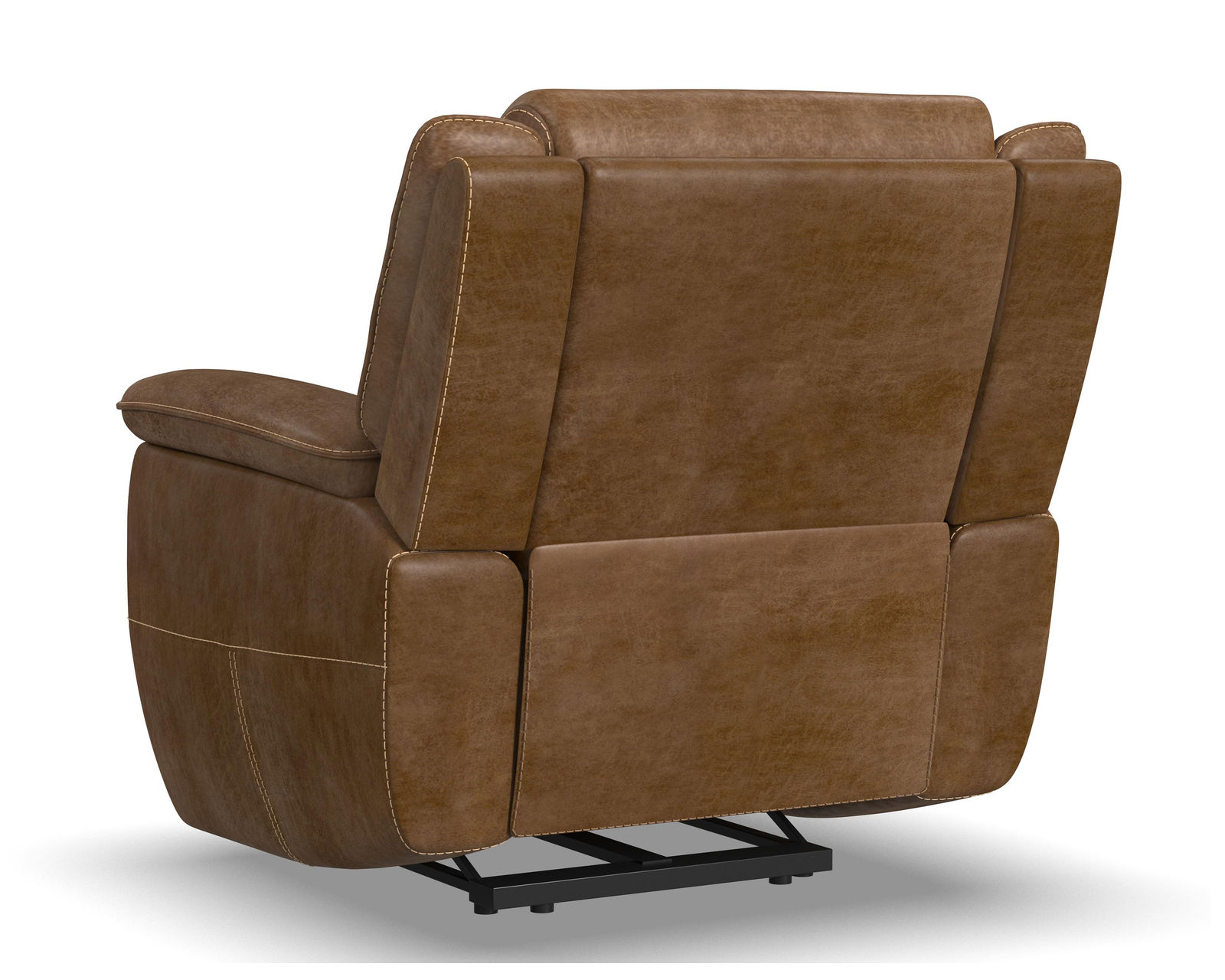 Beau 1011 Power Headrest Power Reclining Sofa (Caramel faux leather fabric) 89" - in stock - Beau Power Recliner with Power Headrest