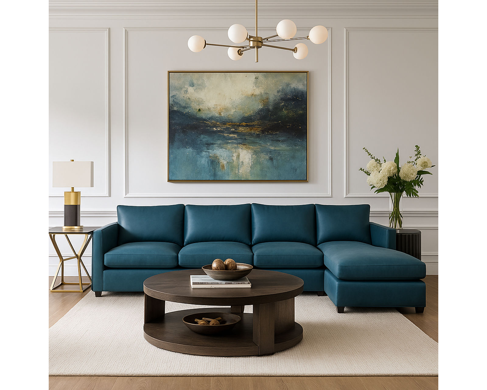 Laguna 77752 Stationary Sectional (+100 leathers) - Layout N: Three Piece Sectional 136" wide