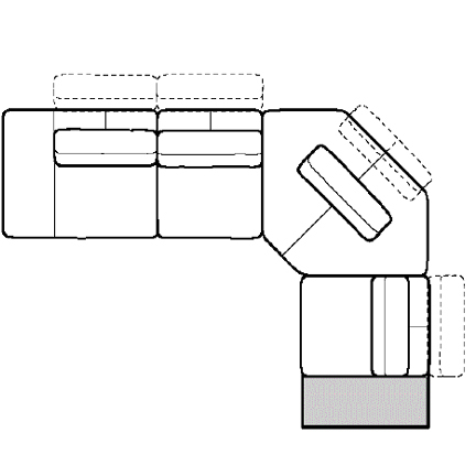 Layout H: Four Piece Sectional 153" x 117"
