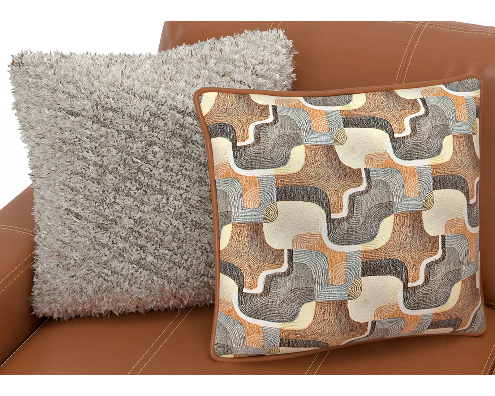 Minori Modular Leather Sectional (2 colors) includes pillows - Includes pillows