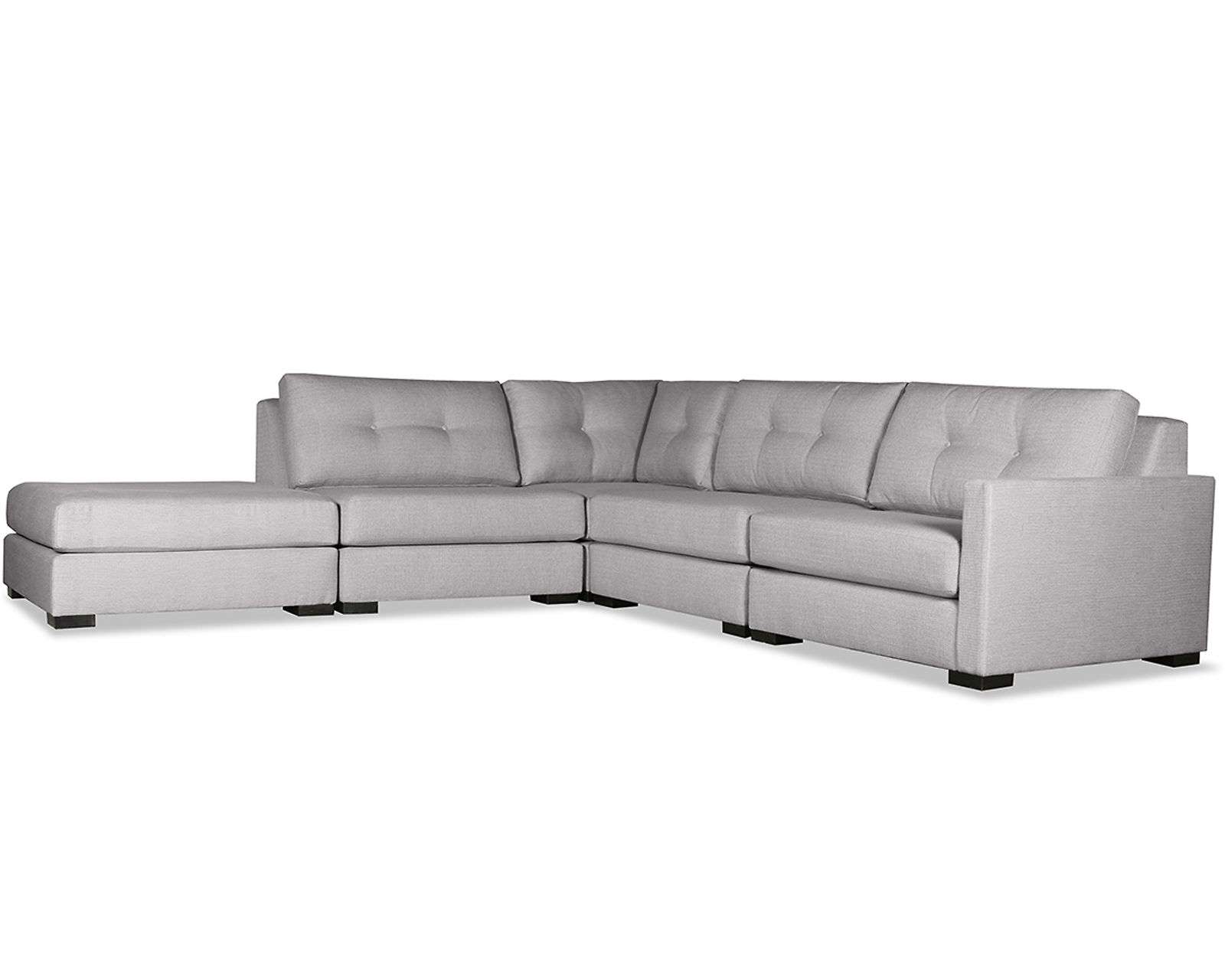 Chester Buttoned 5 Pieces Modular Sectional (3 Colors Available) - 	Chester Buttoned 5 Pieces Modular Sectional in Grey