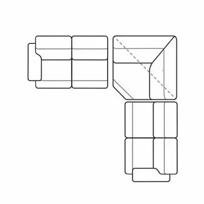 Layout E: Three Piece Sectional 116" x 116"