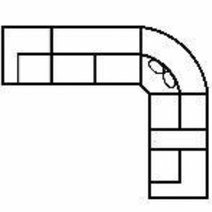 Layout M: Six Piece Reclining Sectional 143" x 120" (2 recliners)