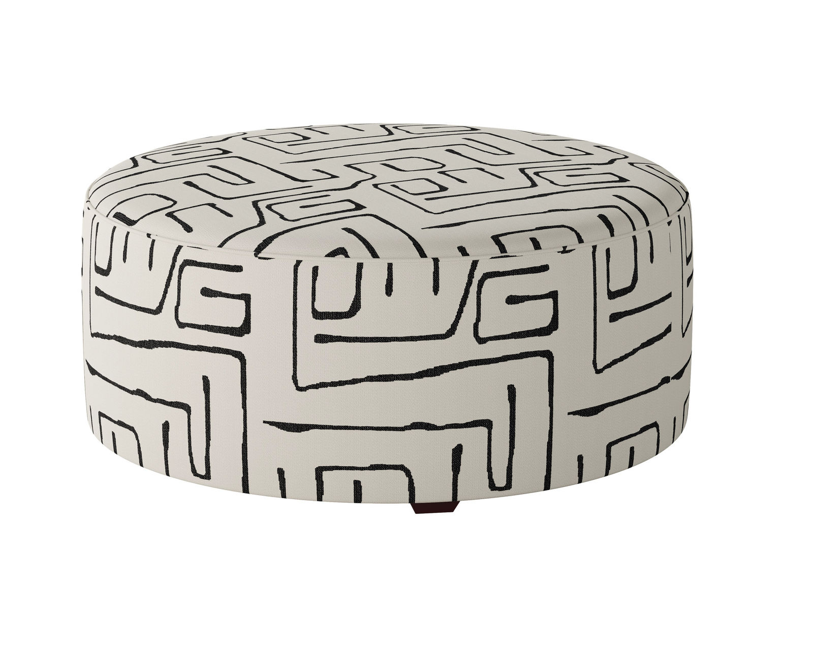 Durango Pewter Two Piece Sectional (includes pillows) - performance fabric 96" x 124" - Fossil Ebony 39" Round Cocktail Ottoman - performance fabric