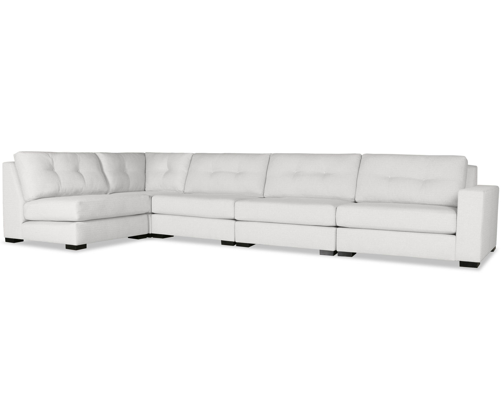 Veranda Buttoned 5 Pieces Modular Sectional B (Choice of Colors) - Veranda Buttoned 5 Pieces Modular Sectional in White