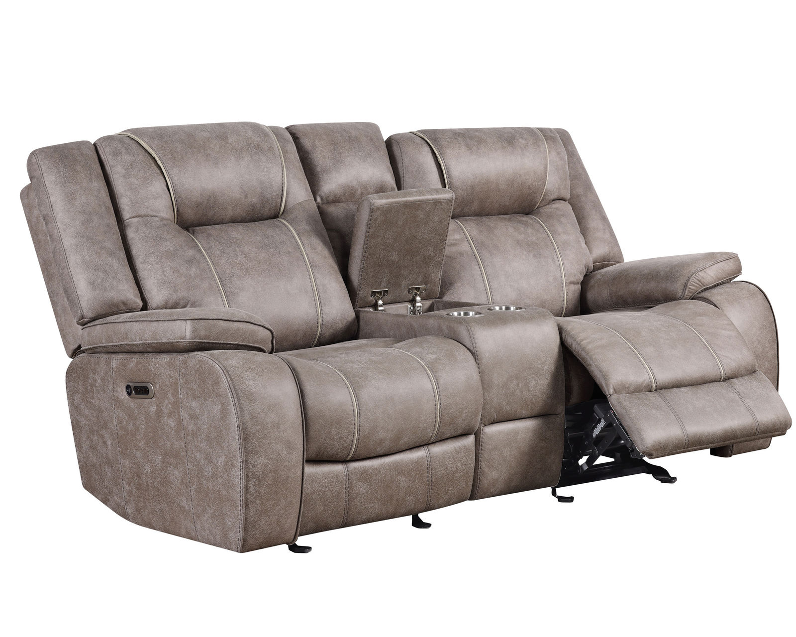 Blake Glider Recliner (Performance fabric) In stock - Fast shipping - Blake Dual Reclining Console Loveseat