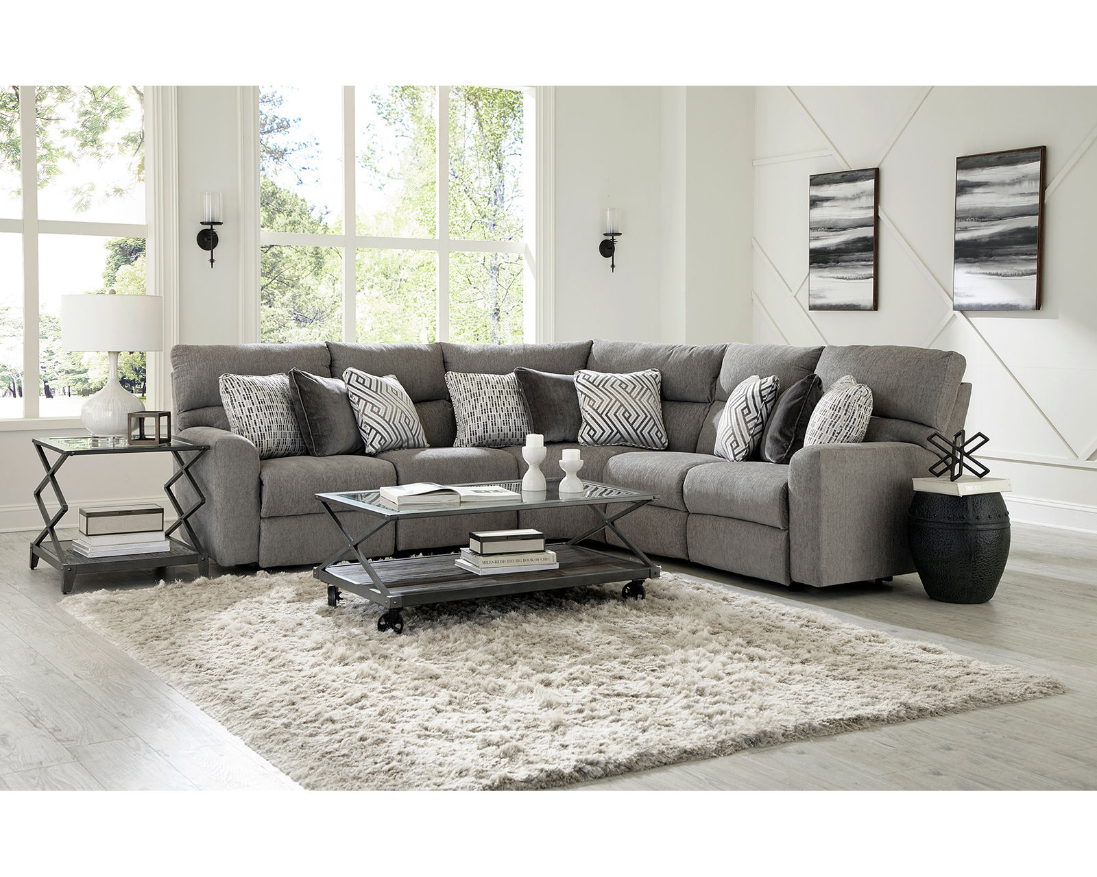 Sydney Modular Reclining Sectional with Power Recline Chaise (includes pillows) - Exceptional Comfort Starts Here.