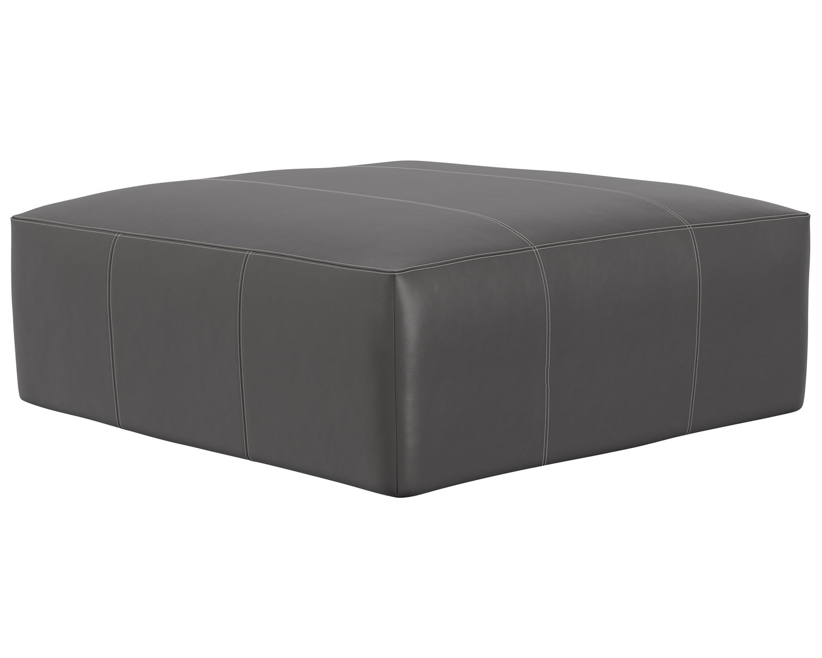 Minori Modular Leather Sectional (2 colors) includes pillows - Minori 46" Square Cocktail Ottoman