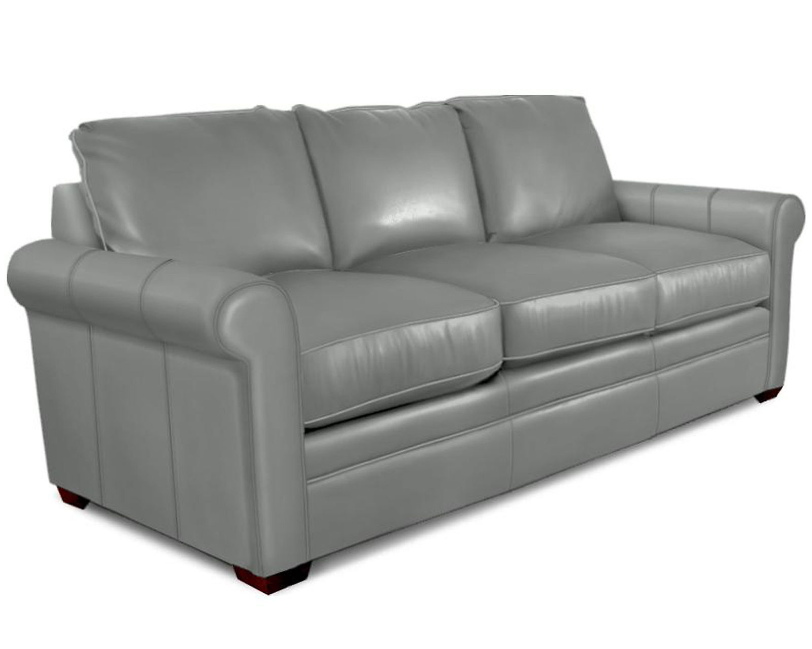 L9 Leather Sofa (73" or 83") +40 colors -  Make it Yours - Shown with Sock Arm & Knife Edge Back Pillows