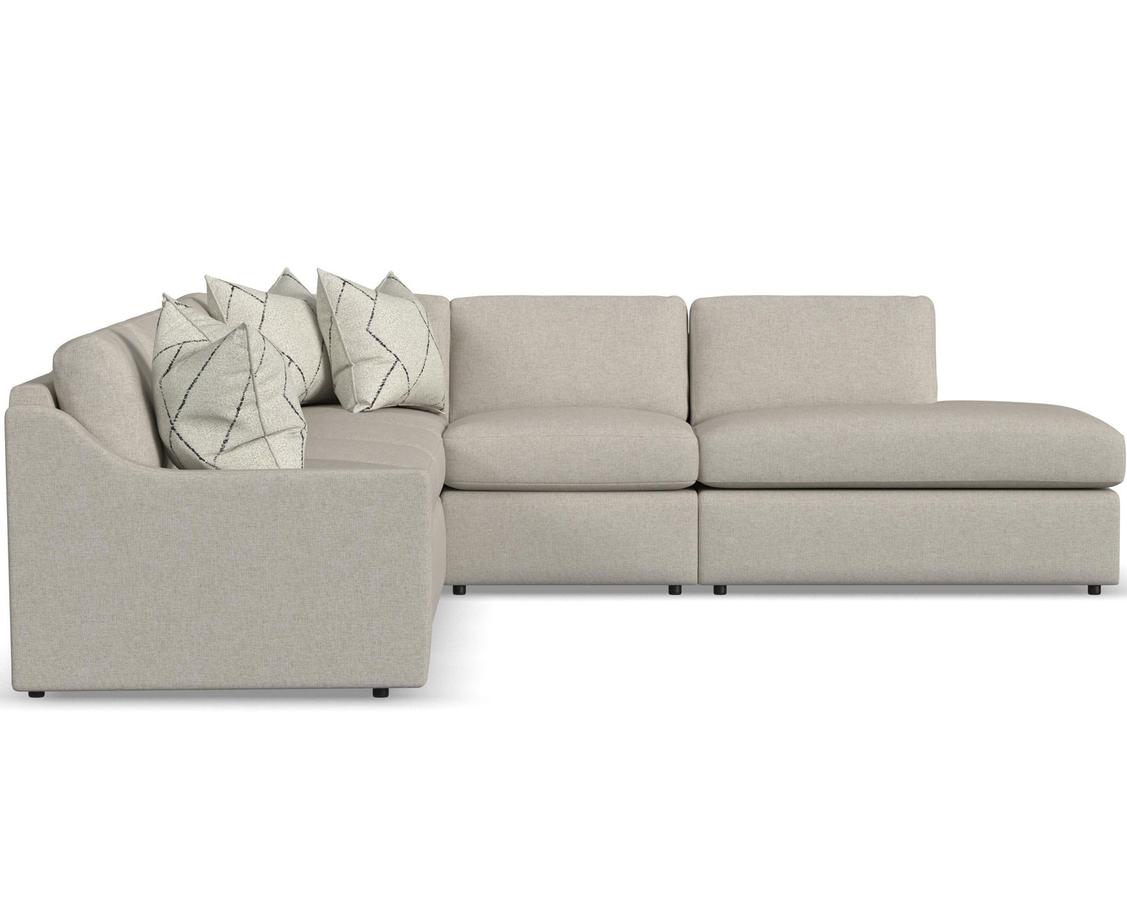 Sky 5510 Sectional (hypoallergenic down-like cushion) +100 fabric - Layout H: Five Piece Sectional 134" x 120"