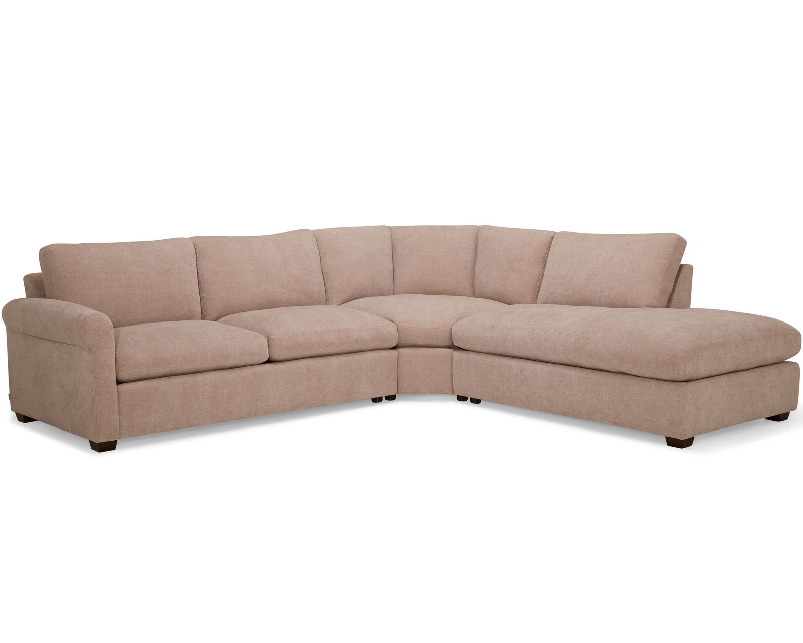 Madison 77656 Roll Arm Sectional (+60 fabrics) - Layout N: Three Piece Sectional. 119" x 108"