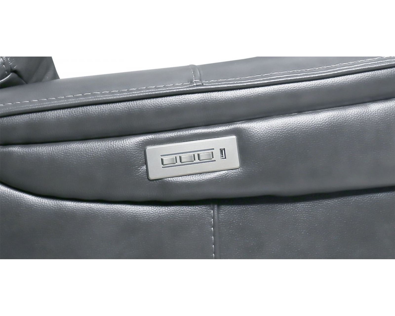  Sanibel 88" Sofa w/Power Recline, Power Head Rests & Power Lumbar (Lay Flat) Storm Leather (In stock)