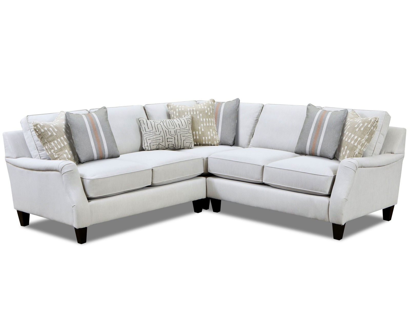 Charlotte Parchment Three Piece Sectional (Includes Pillows)