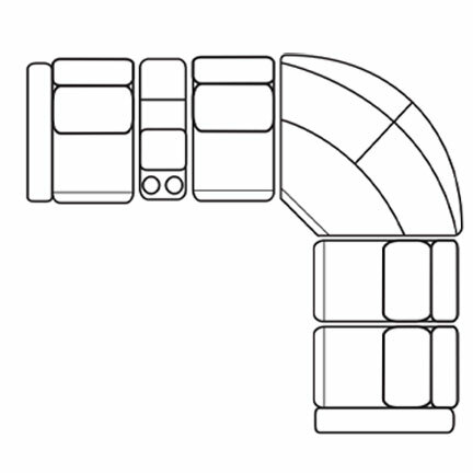 Layout B: Six Piece Reclining Sectional 134" x 121"