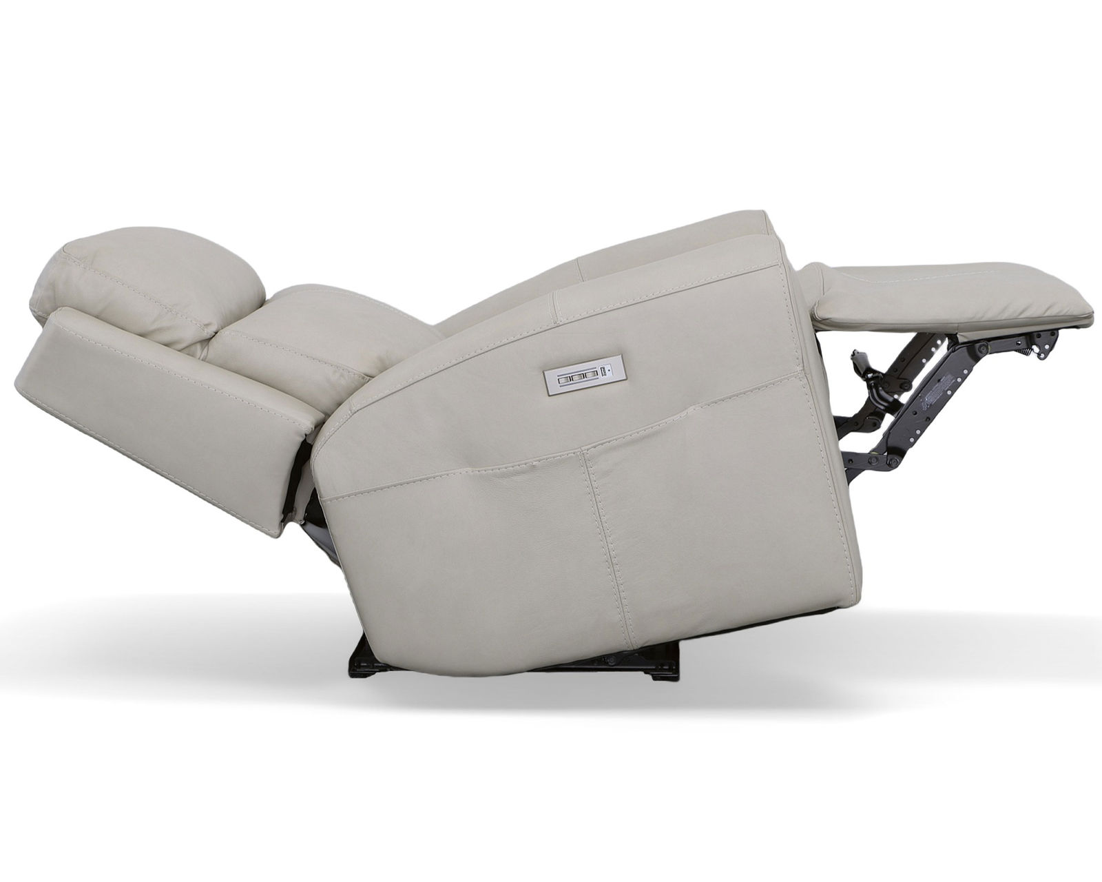 Barnett Power Recliner with Power Headrest and Lumbar (Ice leather) - Barnett Power Recliner with Power Headrest and Lumbar in Ice