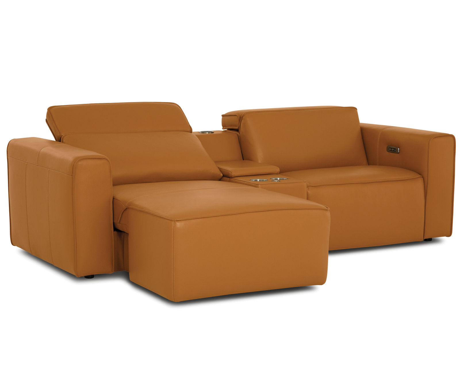 Colton 44007 Power Headrest Power Reclining Sectional (+50 fabrics) - Layout A: Three Piece Chaise Reclining Sectional 62" x 97"