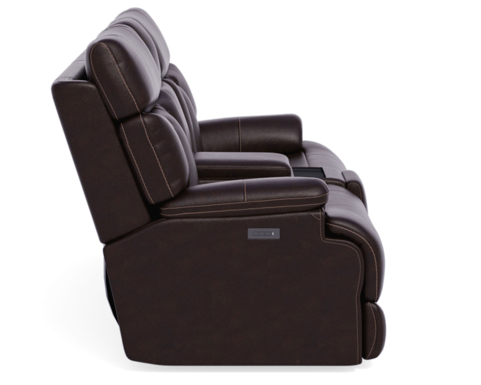 Clive Leather Power Reclining Loveseat with Power Headrests and Lumbar (375-70) in stock - Clive Power Reclining Console Loveseat with Power Headrests and Lumbar