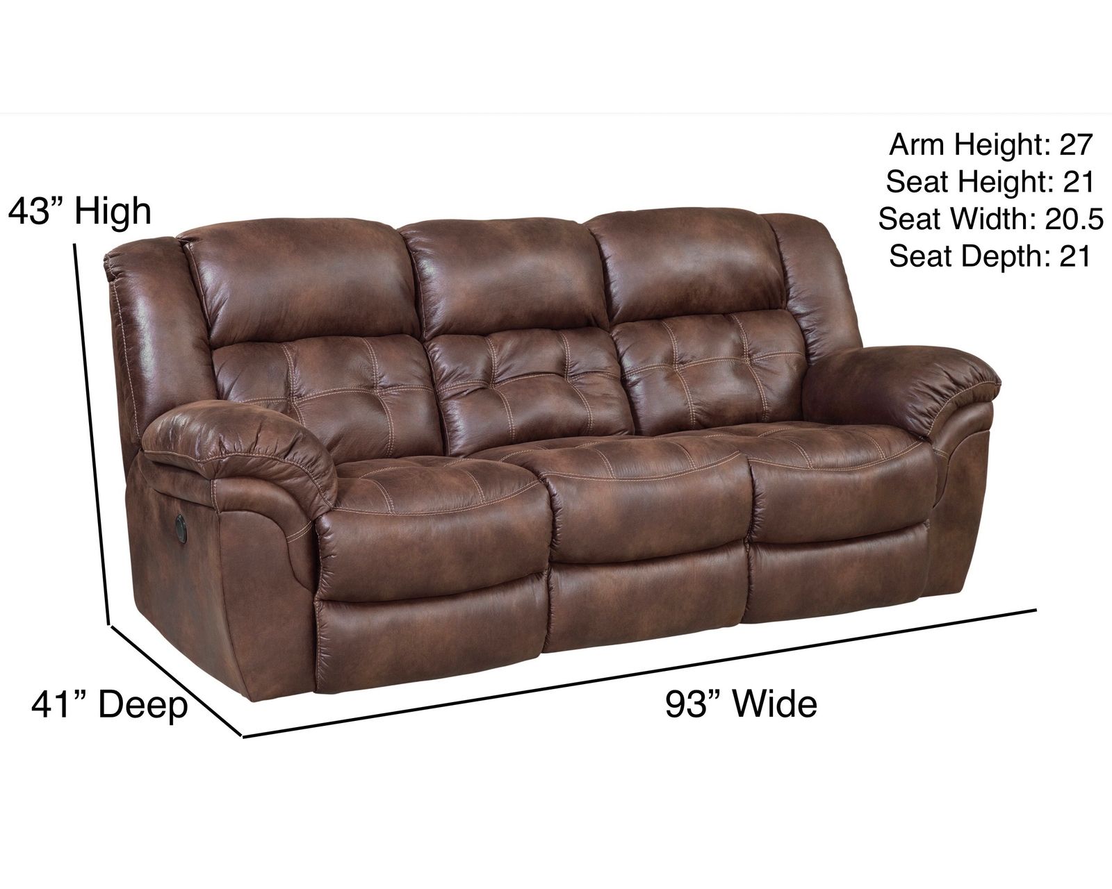 Haven 93" Reclining Sofa Espresso (In stock) - Haven 93" Reclining Sofa