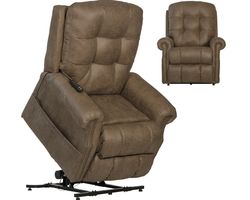 Ramsey Power Lift Lay Flat Recliner with Heat & Massage Classic Style (Two colors)