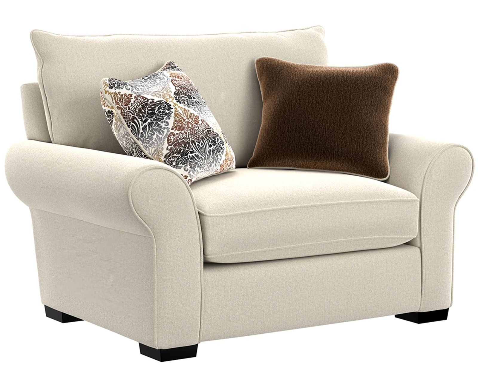 Alden 96" Oversized Sofa (2 colors) includes pillows - Alden Chair and a Half in Fabric Linen