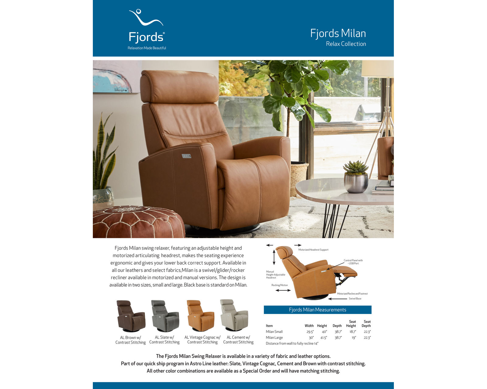 Milan Swivel Glider Power Headrest Power Recliner Slate (In stock - Fast Shipping) - Milan Swivel Glider Power Headrest Power Recliner Slate (In stock - Fast Shipping)