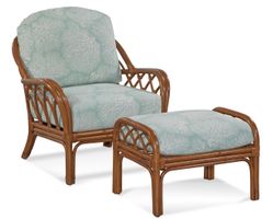 Edgewater Rattan Chair Blue (+28 finishes +69 fabrics)