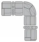 Layout C: Seven Piece Sectional 125" x 125" (two recliners)