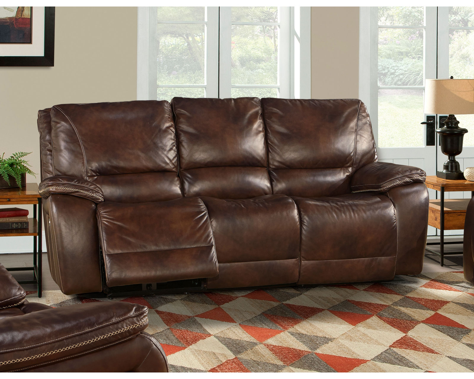 Vail 87" Power Headrest Power Reclining Leather Sofa (In stock - Fast shipping) - 100% Genuine Top Grain Leather Everywhere Your Body Touches