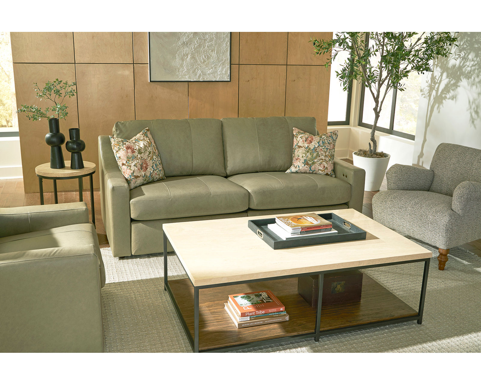 Cavrilly 85" Incliner Leather Sofa (+40 leathers) - Cavrilly 85" Leather Incliner Sofa