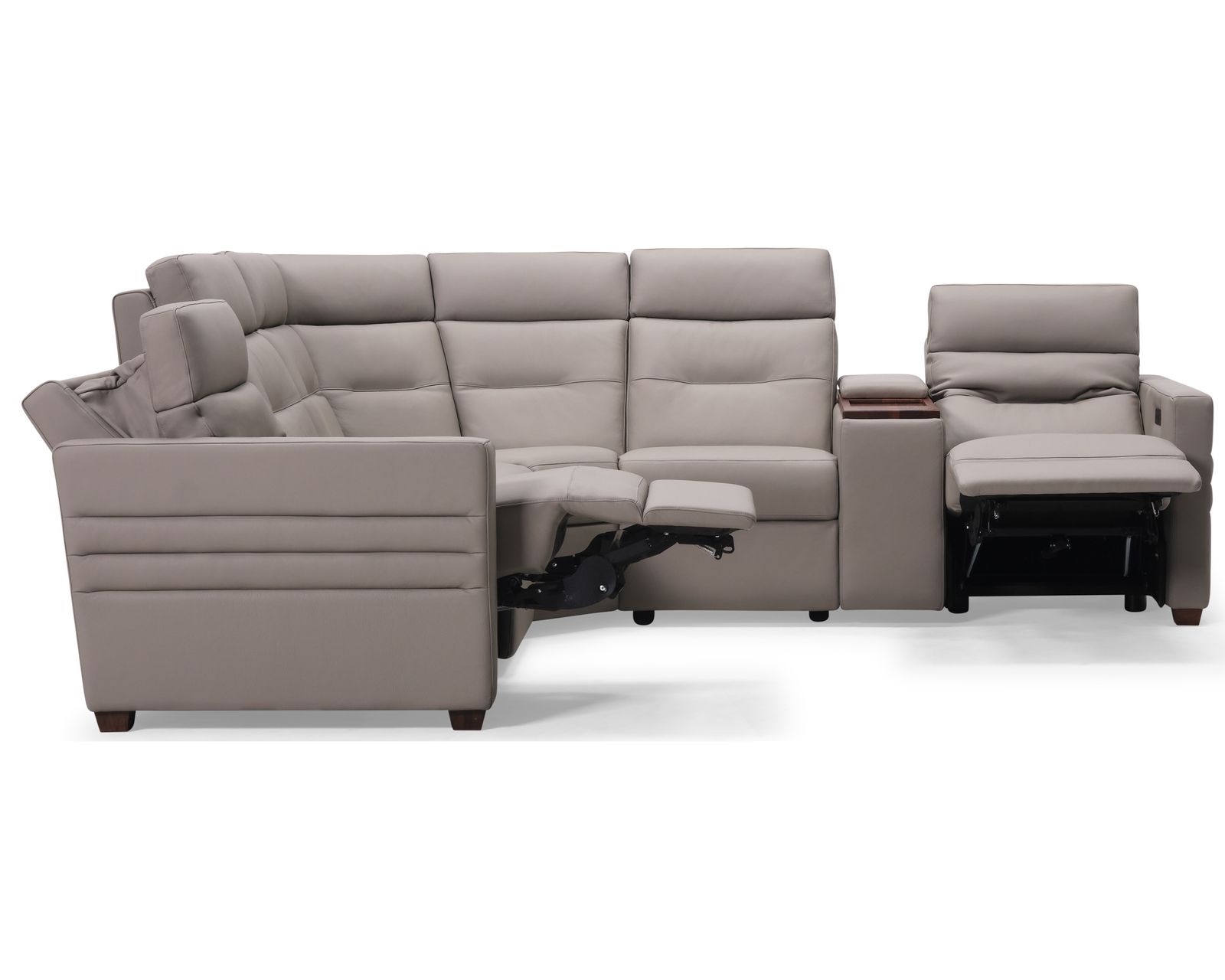 Reece 40109 Triple Power Reclining Sectional (+100 leathers) - Layout E: Three Piece Reclining Sectional (2 recliners) 98" x 111"
