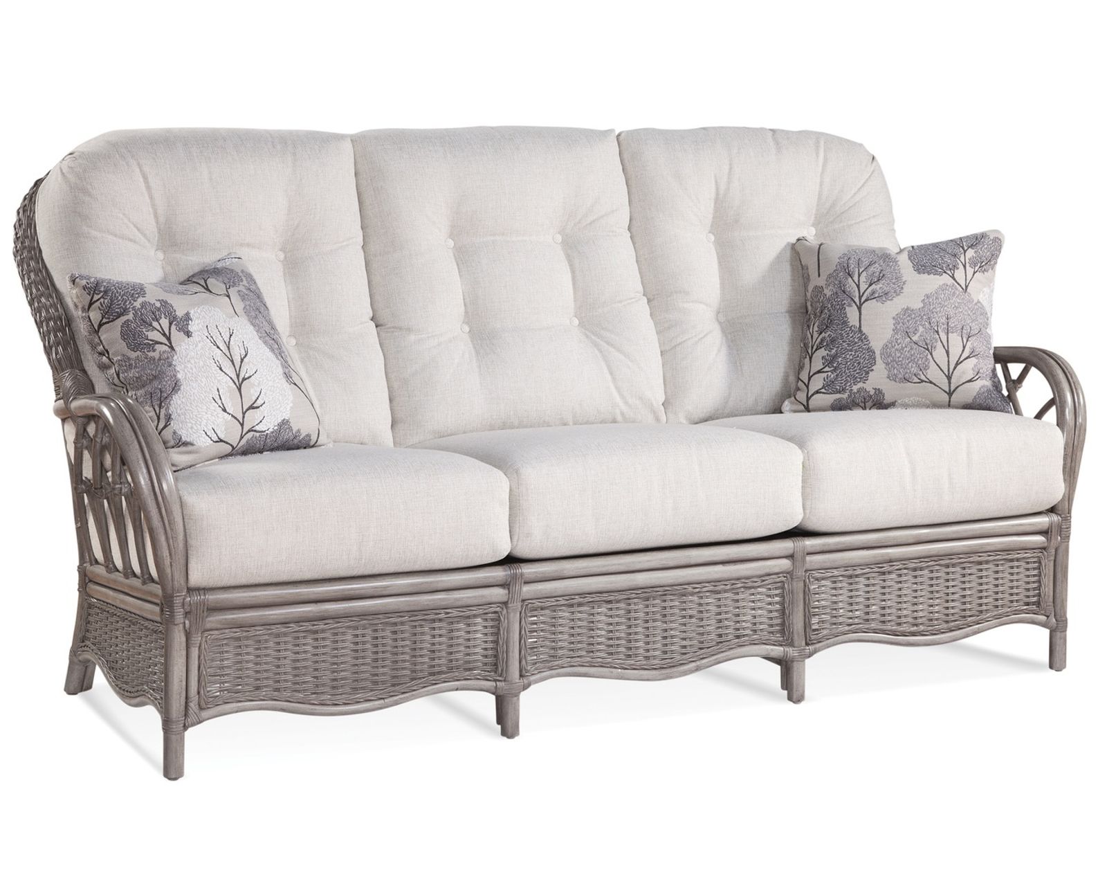 Everglade 76" Rattan Sofa White (+28 finishes - 69 fabrics)