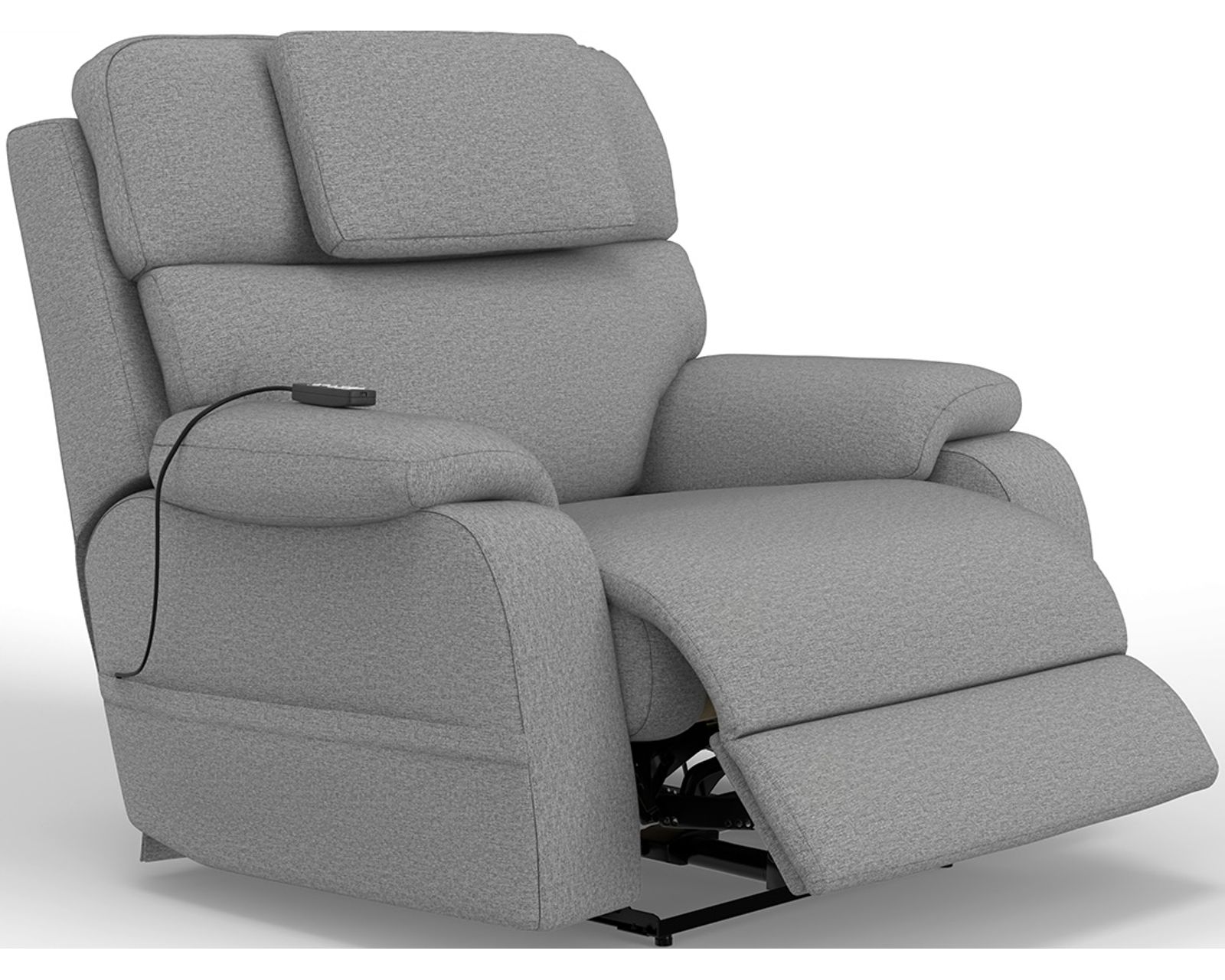 Dreamtime Power Headrest Lay Flat Recliner with CR3 Heat, Massage, Zero Gravity & Nanobionic Performance Fabric (3 colors) - Shown in High Performance Kid and Pet Friendly Fabric Color Haze