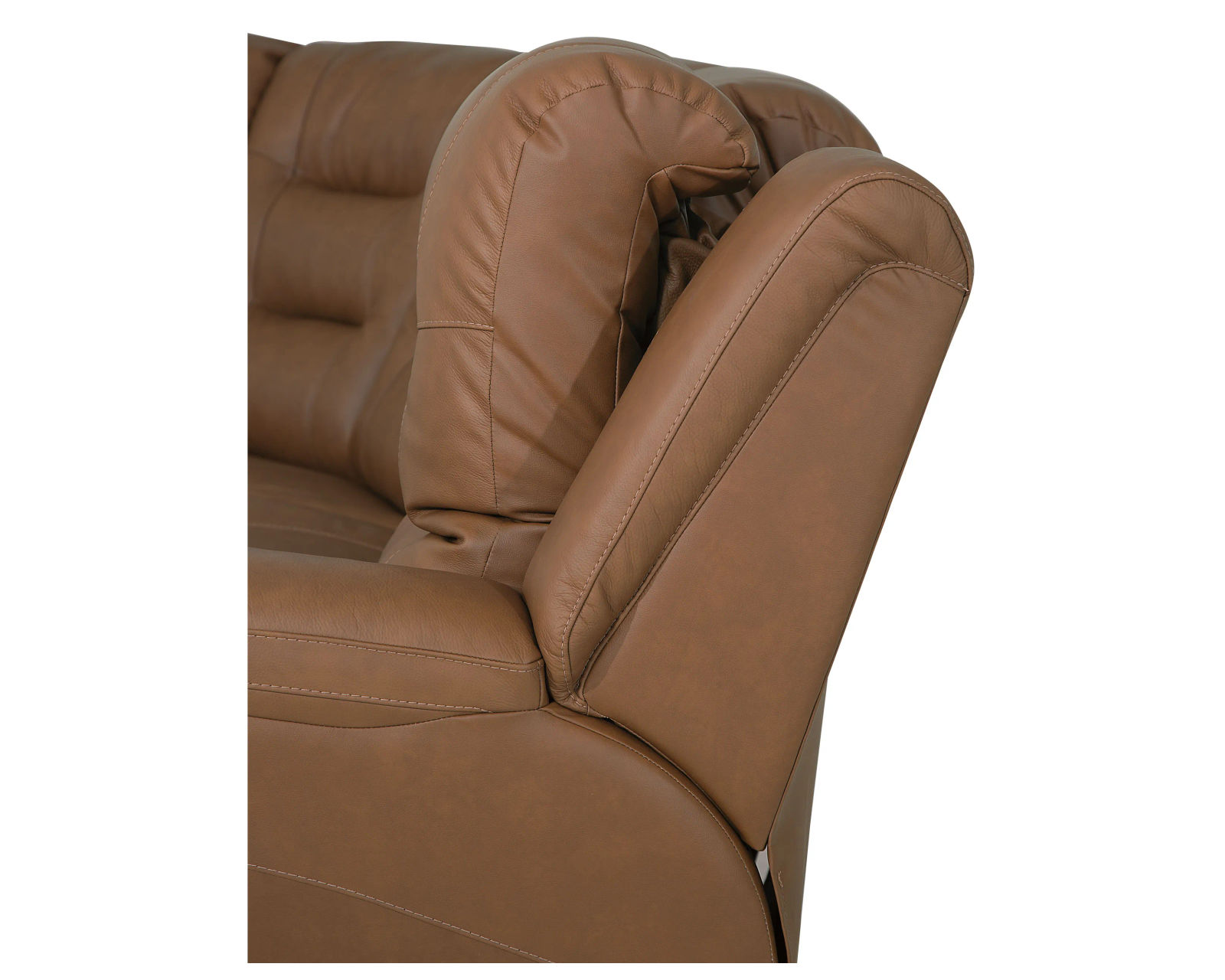 Leighton 41063 Power Headrest Power Reclining Sectional (+100 leathers) - Shown with power headrest option