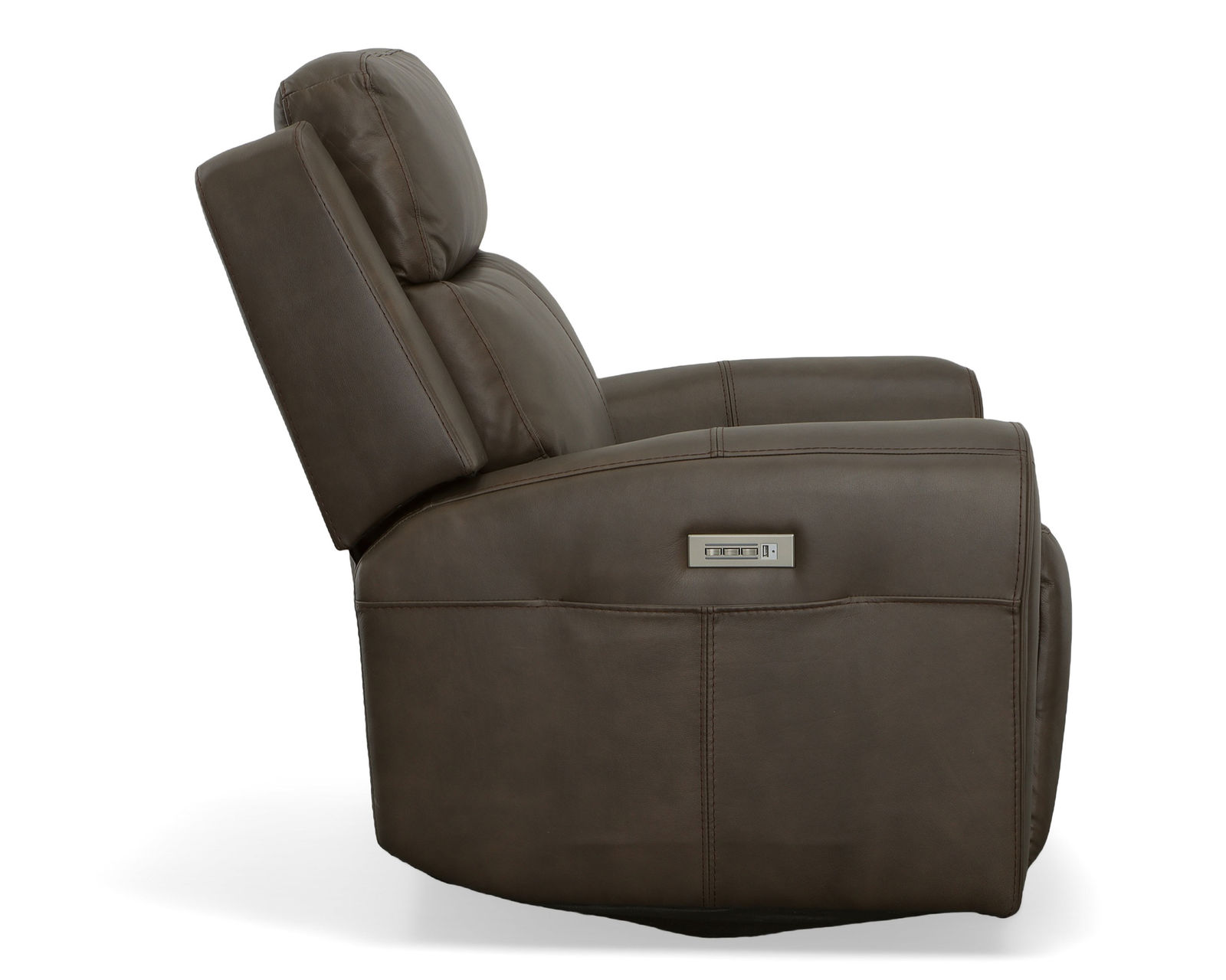 Barnett Power Recliner with Power Headrest and Lumbar (Dark Brown leather) In stock - Barnett Power Recliner with Power Headrest and Lumbar in Dark Brown