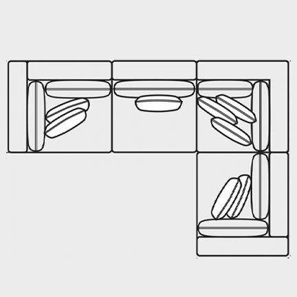 Layout A: Four Piece Sectional 118" x 83"