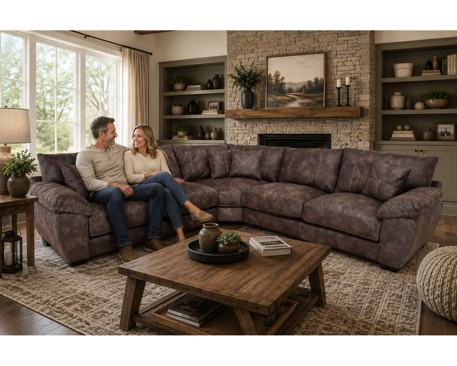 Teagan 840 Three Piece Sectional (Best-Selling Comfort. Leather-Like Style) - Your Shortcut to a Beautifully Designed Home.