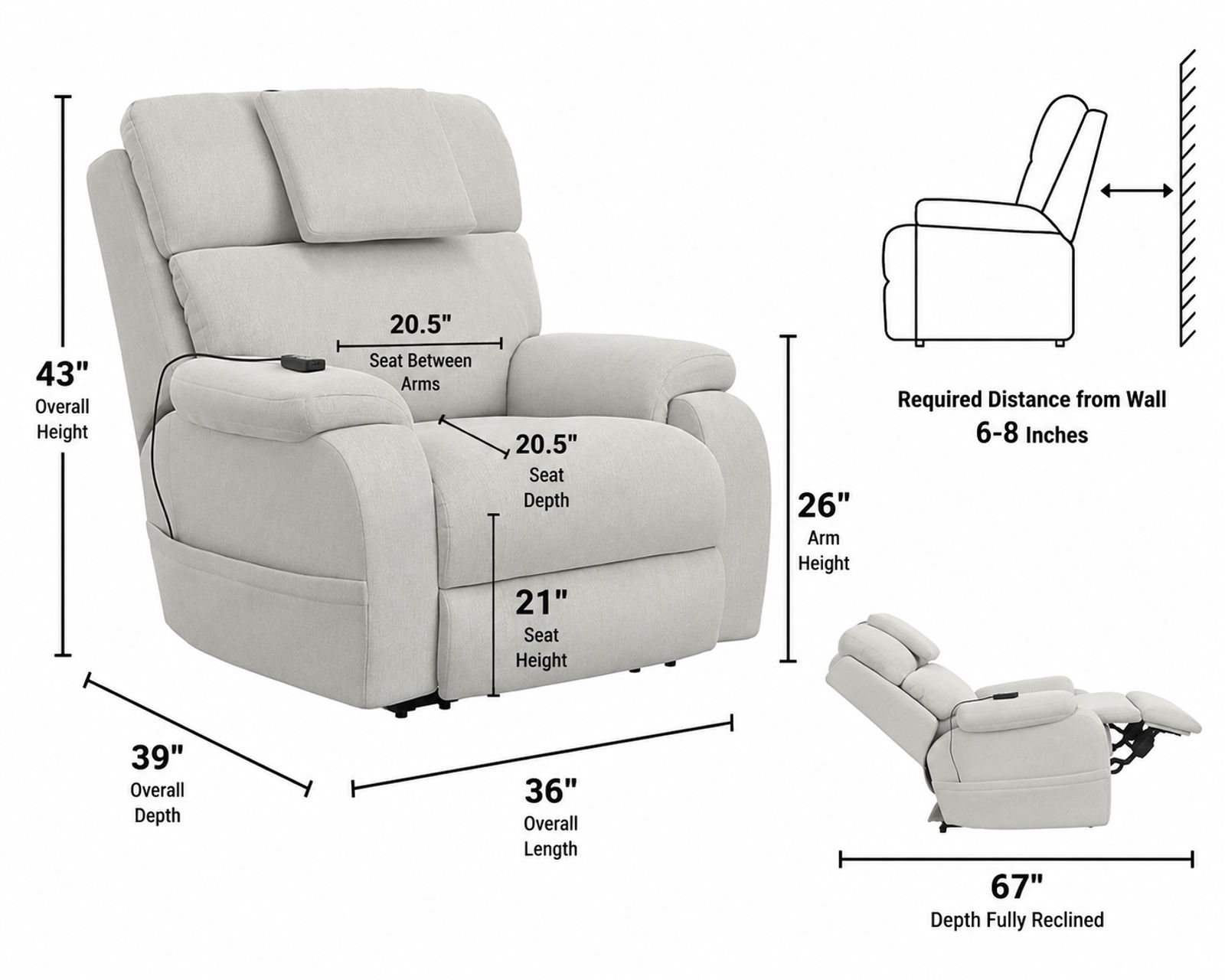 Snoozer Dual Power Lift Power Headrest Lay Flat Recliner with CR3 Heat & Massage + Zero Gravity (3 colors) - Turn Your Favorite Seat into a Personal Wellness Retreat.