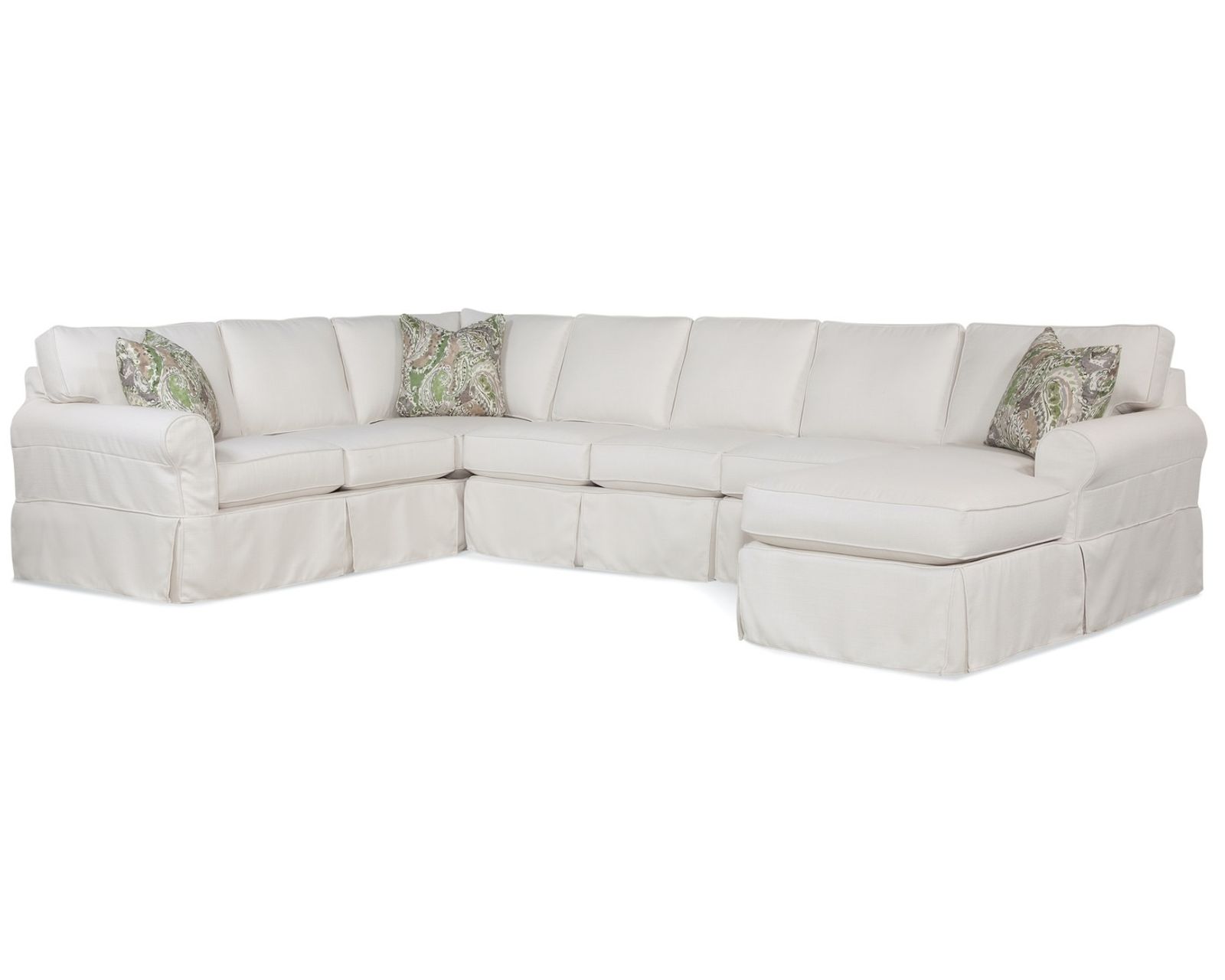Bedford Five-Piece Slipcover Chaise Sectional (+69 fabrics) - Layout B:  Five Piece Slipcover Sectional 94" x 140" x 68"